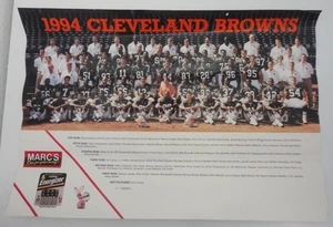 Vintage 1994 CLEVELAND BROWNS Team Poster 20" x 14"~Man Cave~Garage - Bild 1 von 1