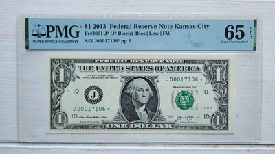 2013 Kansas City Star Note 1.00 J00017106* PMG 65 EPQ - Image 1 of 2