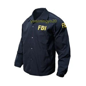 Men Costume Cosplay FBI Coach Jacket  Atroceruleous Black Autumn \ Winter Coats - Picture 1 of 26