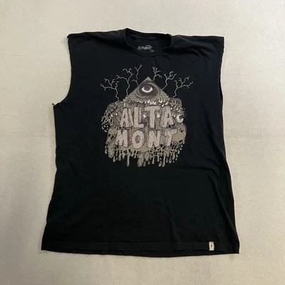 Camiseta sin mangas Altamont picada para hombre talla XL negra sin mangas gráfica Foto 1 de 4