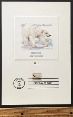 US First Day of Issue Fleetwood Proofcard Polar Bear 1981 - Image 1 of 4