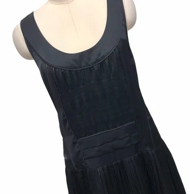 Vestido Diane Von Furstenberg Willa DVF negro sin mangas plisado para mujer talla 10” Foto 1 de 4