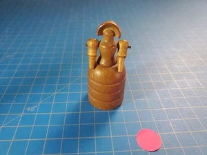 Turned Wood Figure Woman Container Hand Made 3" Vintage - Picture 1 of 3