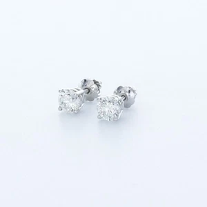 PENDIENTES CLÁSICOS CONJUNTO DE PUNTAS ORO 14K BRILLANTES REDONDOS H/SI1 DIAMANTES NATURALES DE 1,0 QUILATES - Imagen 1 de 3