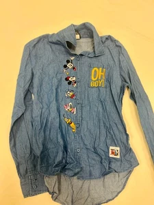 Disney Mickey and Minnie's Runaway Railway Oh Boy! Women's Long Sleeve Woven - Picture 1 of 2