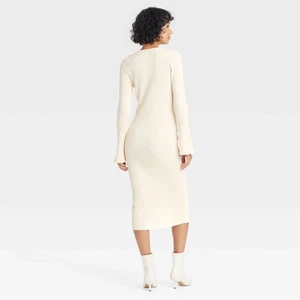Women's Bell Long Sleeve Midi Sweater Dress - A New Day - Picture 1 of 11