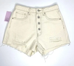 (Talla 4/27) Nuevos Pantalones Cortos de Denim Target Wild Fable Tiro Alto Desgastados Blancos - Imagen 1 de 7