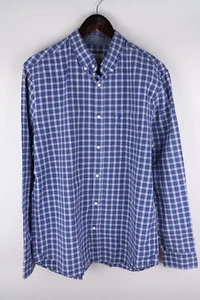 Peak Performance ERICEDCHS Men Casual Shirt Blue Check Cotton size L - Picture 1 of 6