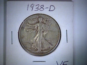 1938-d WALKING LIBERTY SILVER HALF DOLLAR (E) - Picture 1 of 2