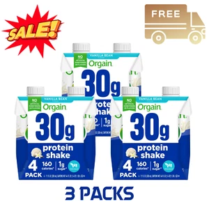 Orgain Organic Vegan Plant Based Nutritional Shake, Vanilla Bean 11 Fl Oz, 12-Pk - Picture 1 of 1