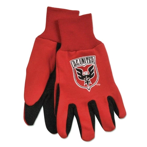 D.C. UNITED MLS 2 TONE SPORTS UTILITY GLOVES WITH PVC GRIP ALL PURPOSE SPORT Cover