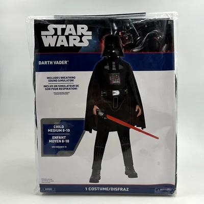 Disney Star Wars Darth Vader Costume Child Size Medium 8-10 Jump Suit Mask Cape - Image 1 of 2