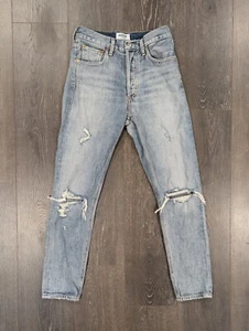 Jeans Agolde taglia 24 bottoni Fly Jamie vita alta effetto invecchiato venduti ad Aritzia - Foto 1 di 8