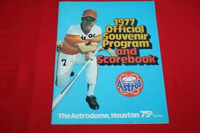 1977 RARE VINTAGE HOUSTON ASTROS MLB BASEBALL OFFICIAL SOUVENIR PROGRAM - UNUSED - Image 1 of 4