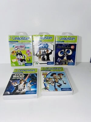 Lot of 5 LeapFrog Leapster Explorer Game Pet Pals, 2 Star Wars, Toy Story,Wall E - Image 1 of 4