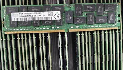 SK Hynix 64GB DDR4 2400 Server LRDIMM RAM 4DRx4 PC4-19200 HMAA8GL7MMR4N-UH 288p - Image 1 of 3