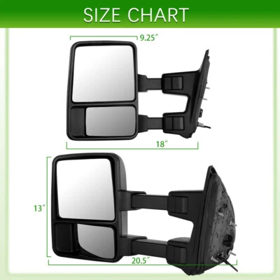 Espejo retrovisor de remolque eléctrico lado izquierdo térmico para 08-16 Ford F250 F350 F450 Superduty Foto 1 de 4