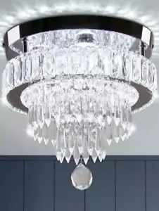 1pc Modern Crystal Chandeliers, Stainless Steel Flush Mount -Lightning Deals - Picture 1 of 6
