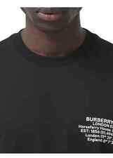 BURBERRY -  Location Print Cotton Oversized  T-shirt  Black Color - XL Size