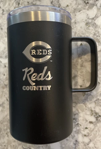 🔥New Cincinnati Reds 18oz Stainless Steel Mug Great American Hot Cold Black🔥 Cover