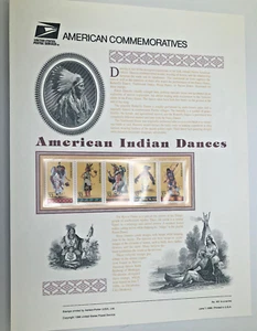 AMERICAN INDIAN DANCES -USPS American Commemoratives Panel- 5 x 32 cents - 1996 - Picture 1 of 2
