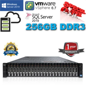 Dell PowerEdge R720xd 2x E5-2697v2 2.70GHz 24Core 256GB DDR3 960GB SSD RAID H710 - Picture 1 of 12