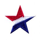 IRON ON PATCH APPLIQUE Red, White, and Blue Striped Star  1-1/4"