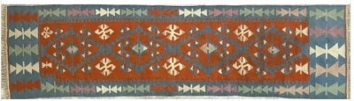Vintage Afghan Kilim Runner Rug 31 x 116 Tribal Turkish Flat Weave Carpet 10 ft - Image 1 of 4