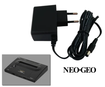 RETRO GAME SUPPLY Power Supply for SNK Neo Geo AES Pro-Pow3 & Pow-E - Cable 2m EU Plug AC Adapter