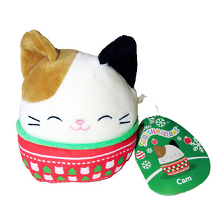 4,5 pouces Squishmallow Cam The Cat pull vilain vacances de Noël avec étiquettes