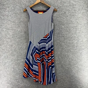 Maeve Dress Women XS Blue Striped Sheath Midi Sleeveless Lined Round Neck Casual - Picture 1 of 8