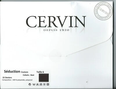  PAAR NYLONSTRÜMPFE NÄHE SCHWARZ GRÖSSE 6 Hirsch Paris - Bild 1 von 2