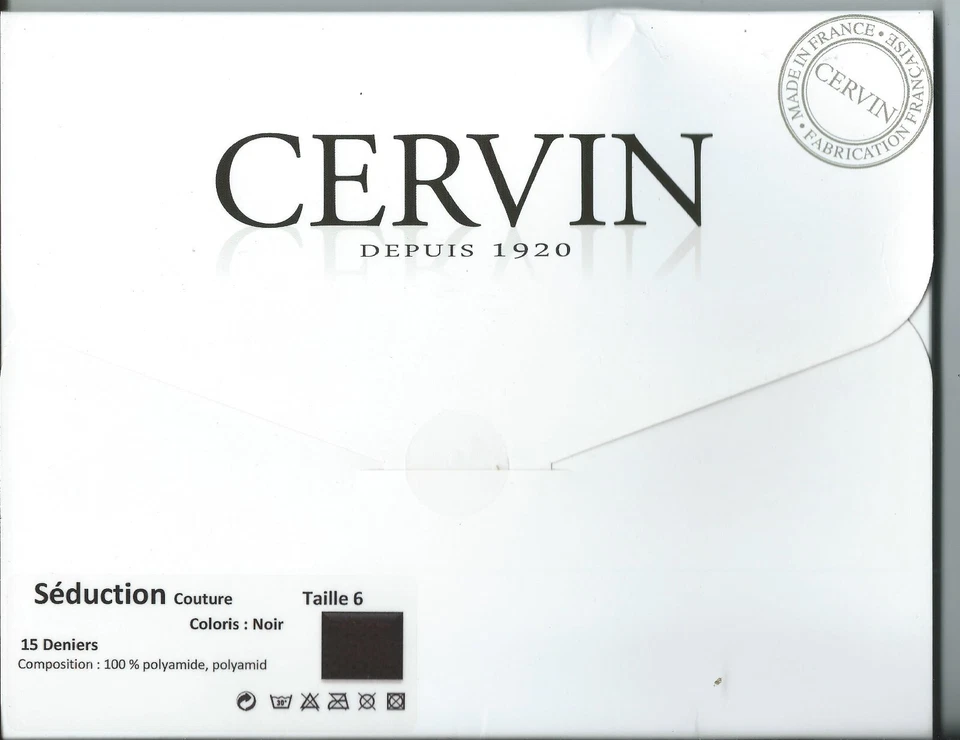  PAIRES BAS NYLON COUTURE NOIR TAILLE 6 cervin paris - Photo 1/2