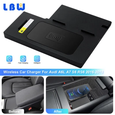 For Audi A6L A7 S6 RS6 2016-2018 Wireless Car Phone Charger Black Fast Charging - Image 1 of 4