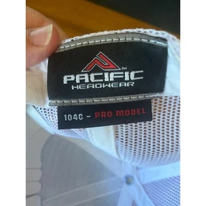 Pacific Headwear Pro Model 104C Mesh Snapback Adjustable Trucker Hat Black White - Picture 1 of 5