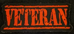 Toppa biker ricamata rossa stencil veterano - Foto 1 di 1