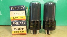 Matched Pair of Sylvania (Philco label) 6V6GT NOS NIB Gray Glass Vacuum Tubes