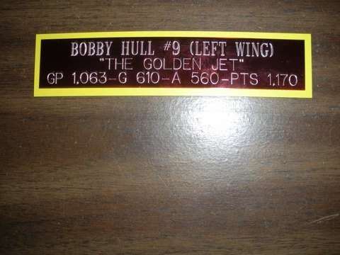 BOBBY HULL NAMEPLATE FOR AUTOGRAPHED PUCK/JERSEY CASE/PHOTO Cover