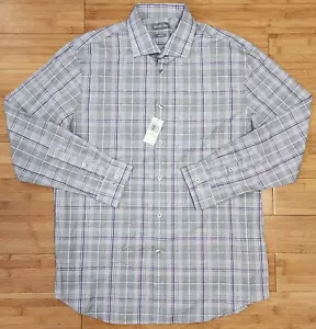 Michael Kors Men's Sz L Tartan Plaid Fit Performance Dress Shirt 16-16.5 (32/33) - Picture 1 of 10