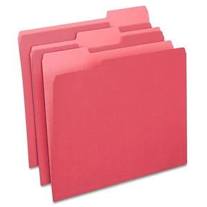 MyOfficeInnovations Colored File Folders 1/3-Cut Tab Letter Size Red 100/Box - Picture 1 of 4