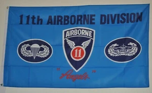Bandera "11th AIRBORNE" 3x5 ft poliéster bandera Segunda Guerra Mundial ejército de Estados Unidos militar histórico - Imagen 1 de 7