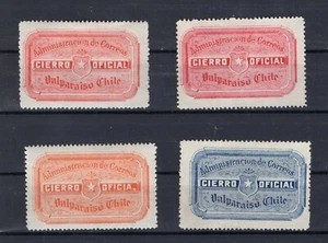 CHILE 1924 Chilean shield seal NO gum 4 differenst shades - Picture 1 of 1