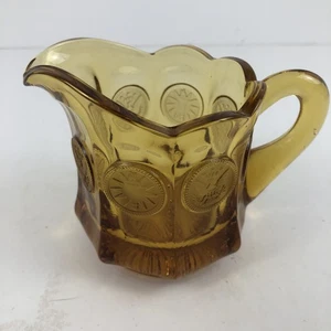 VTG Amber Fostoria Coin Glass Creamer - Picture 1 of 11