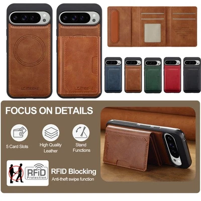 For Google Pixel 10 Pro Xl 9Pro 8A Leather Magnetic Wallet Case Flip Stand Cover - Image 1 of 4