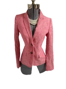 NEW J Crew Blazer Size 0 Suit Jacket Luxurious Linen & Cotton Interior Pockets - Picture 1 of 23