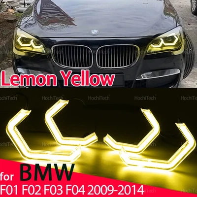  Lemon Yellow M4 Style LED Angel Eyes for BMW 7 Series F01 F02 F03 F04 2009-2015 - Image 1 of 4