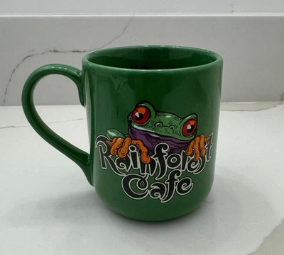 Rainforest Café CHA! CHA! Taza de café Green Frog 16 oz vintage 1999 EXCELENTE Foto 1 de 4