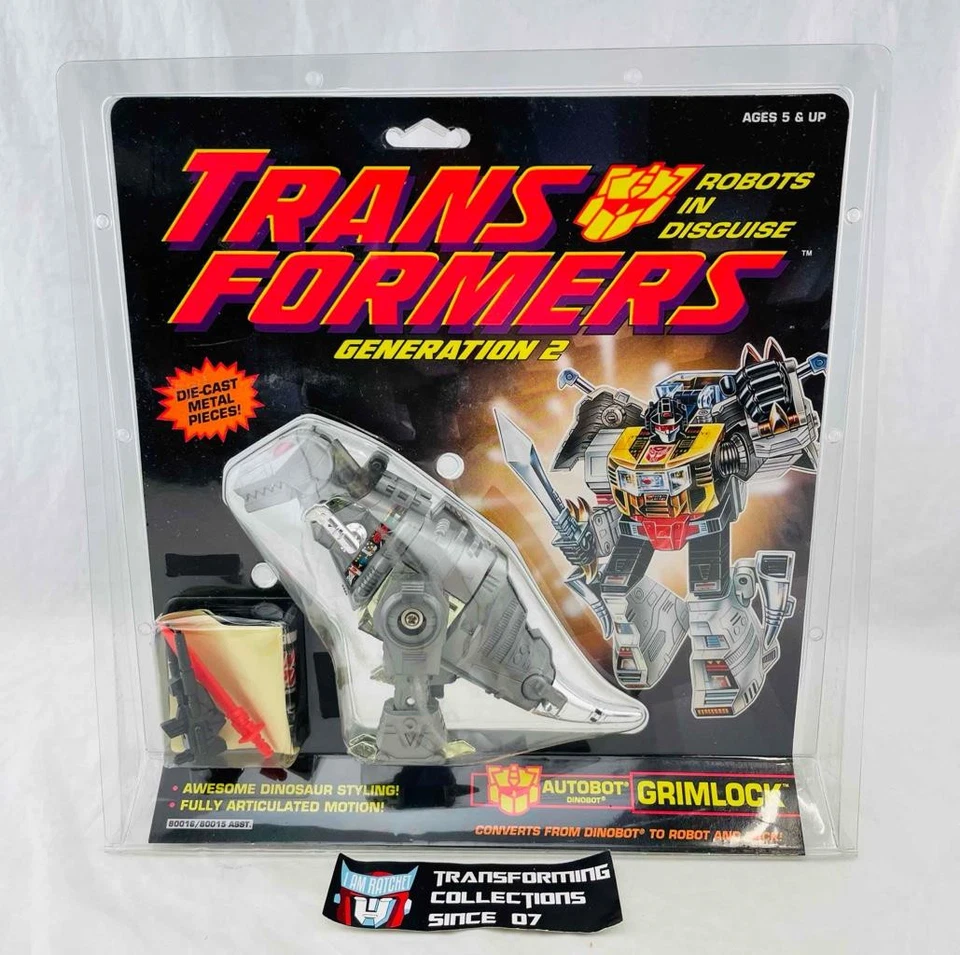 Transformers Original G2 1992 Dinobot Grimlock Grey MOSC Sealed - Image 1 of 2