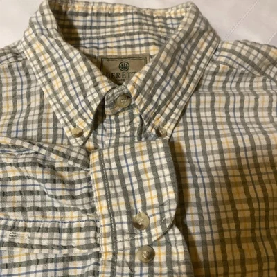 Camisa Beretta Hombre Talla XL Manga Larga Enrollable Abotonada Algodón Bolsillo Único Foto 1 de 4