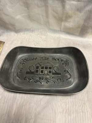Wilton Armetale Metal Serveware "Bless This House" Serving Dish - Image 1 of 4